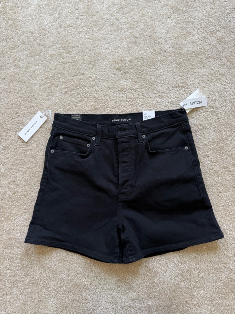 Aritzia Denim Forum Black High-Waist Women's Shorts
